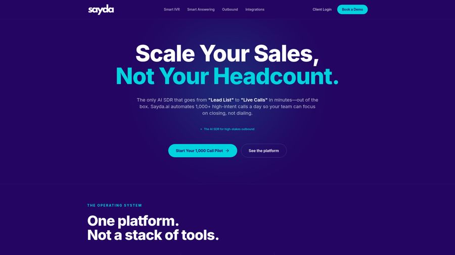 Sayda.ai website